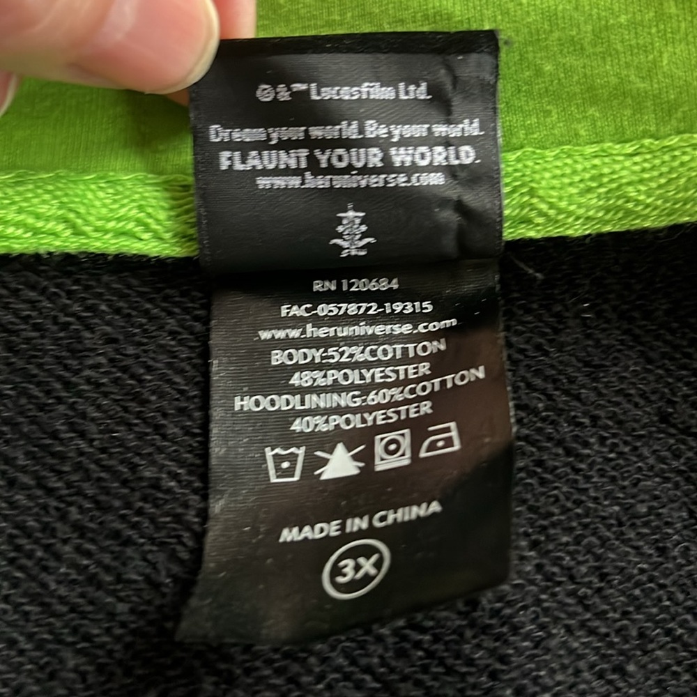STAR WARS Her Universe Yoda Hoodie!!  Size 3X - Picture 12 of 12